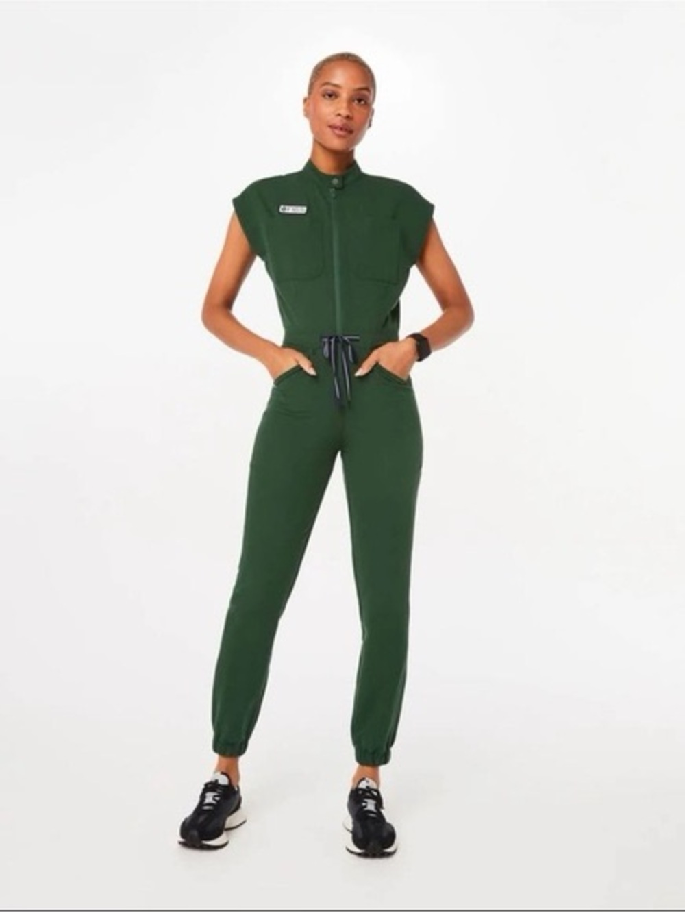 FIGS- Rafaela Cargo Racing ScrubJumpsuit in Racing Green limited edition